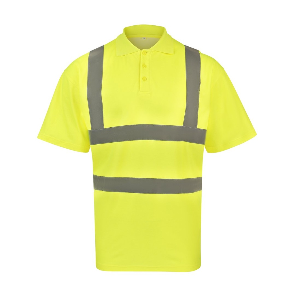 [1000307350] (KXPCPOLO) High-End Polycotton Hi-Vis Polo Shirt Cambridge [KX075] (S, Signal Yellow)