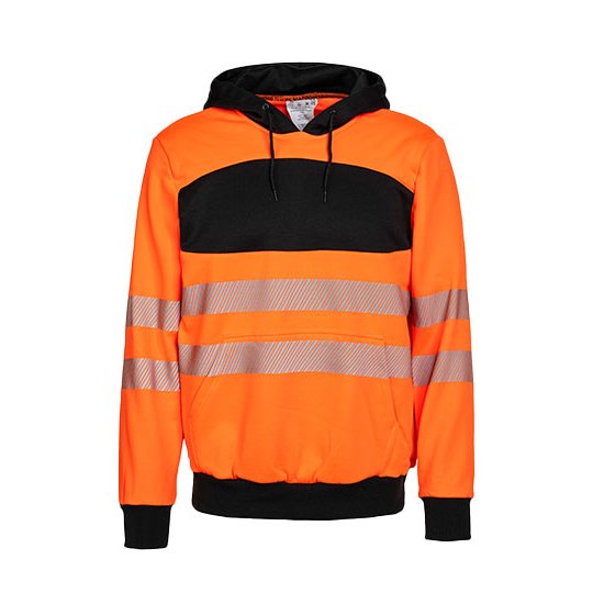 [1000337542] (EOSHO) EOS Hi-Vis Workwear Hoody With Printing Area [KX1002] (S, Signal Orange / Black)