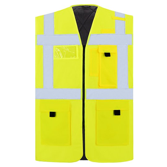 [1000359036] (KXCMFP) Padded Comfort Executive Safety Vest Wismar [KX165] (S, Signal Yellow)