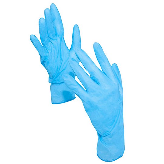 [1000400197] (HSEN) Disposable Nitrile Gloves Kars (Pack of 100) [KX172] (S, Blue)