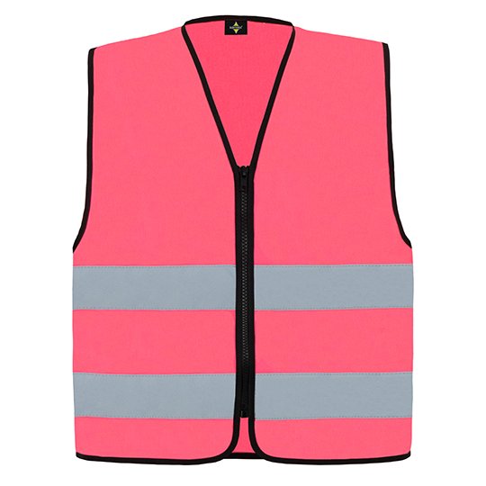 [1000352193] (RX217) Hi-Vis Safety Vest Cologne With Front Zipper [KX217] (S, Neon Pink)