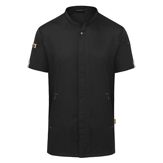 [1000333004] (JM 36) Short Sleeve Chef Jacket Green-Generation [KY052] (46, Black (ca. Pantone 419C))