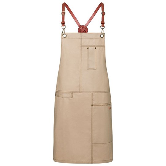 [1000285639] (LS 25) Bib Apron Urban X-Style [KY116] (Beige (ca. Pantone 7529 C))