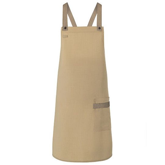 (LS 38) Bib Apron Urban-Look With Cross Straps And Pocket