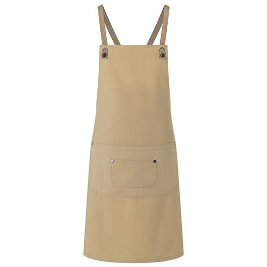(LS 39) Bib Apron Urban-Nature With Cross Straps And Big Pocket