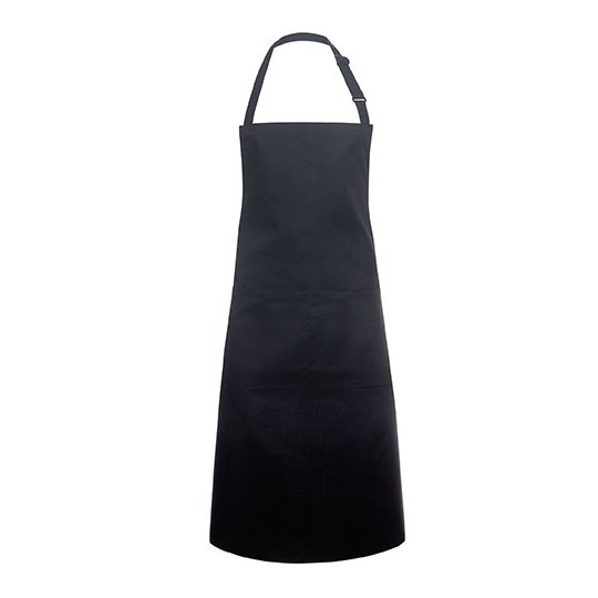 [1000362114] (BLS 9) Oversized Bib Apron Basic with Buckle and Pocket [KY133] (Black (ca. Pantone 419C))