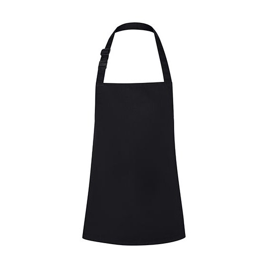 [1000400002] (BLS 10) Children´s Basic Bib Apron with Buckle [KY155] (S (45 x 55 cm), Black (ca. Pantone 419C))