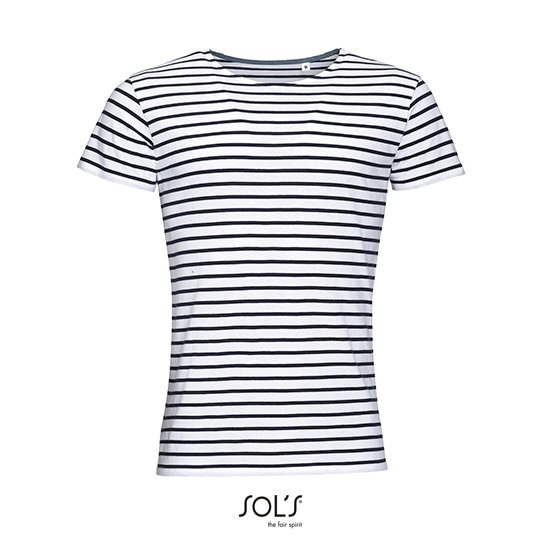(01398) Men´s Round Neck Striped T-Shirt Miles