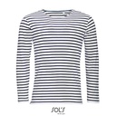 (01402) Men´s Long Sleeve Striped T-Shirt Marine [L01402]