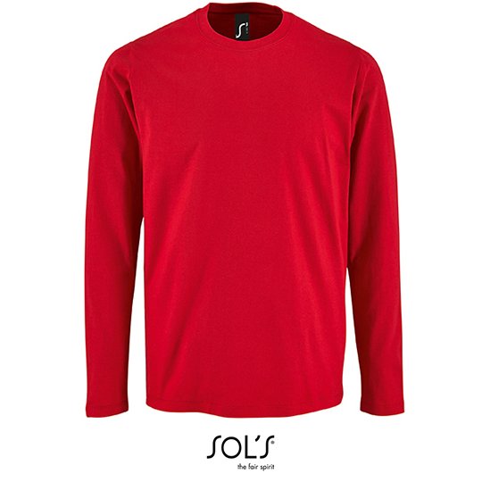 [1000232474] (02074) Men´s Long Sleeve T-Shirt Imperial [L02074] (XL, Red)