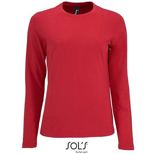 [1000232552] (02075) Women´s Long Sleeve T-Shirt Imperial [L02075] (S, Red)