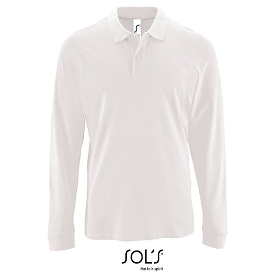 (02087) Men´s Long-Sleeve Piqué Polo Shirt Perfect
