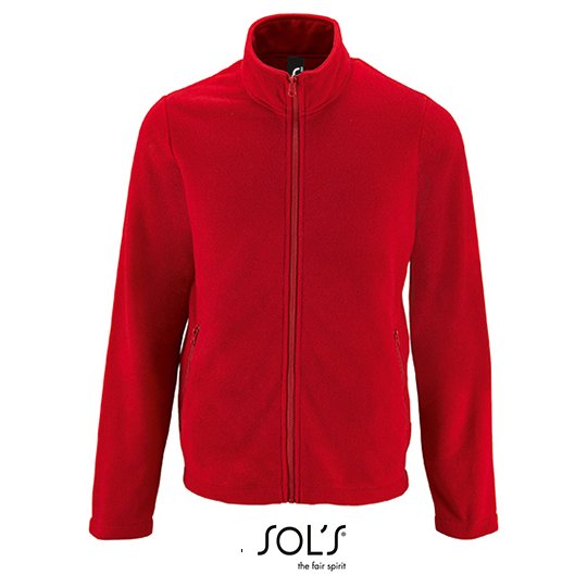 [1000233187] (02093) Men´s Plain Fleece Jacket Norman [L02093] (S, Red)
