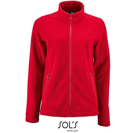 [1000233211] (02094) Women´s Plain Fleece Jacket Norman [L02094] (S, Red)