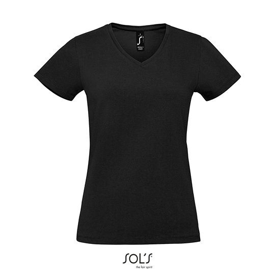 [1000260387] (02941) Women´s Imperial V-Neck T-Shirt [L02941] (S, Deep Black)