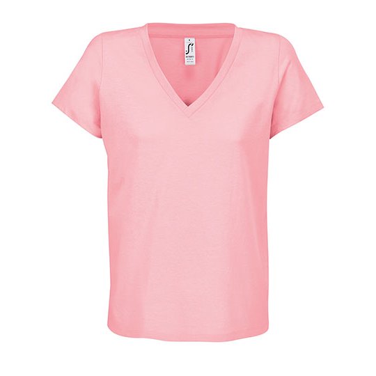 [1000419042] (04766) Women´s V-Neck T-Shirt Regent [L04766] (XS, Candy Pink)