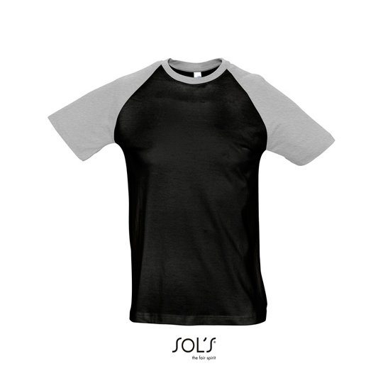 [1000115062] (11190) Raglan T-Shirt Funky 150 [L140] (S, Black / Grey Melange)