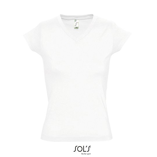 (11388) Women´s V-Neck-T-Shirt Moon [L156]