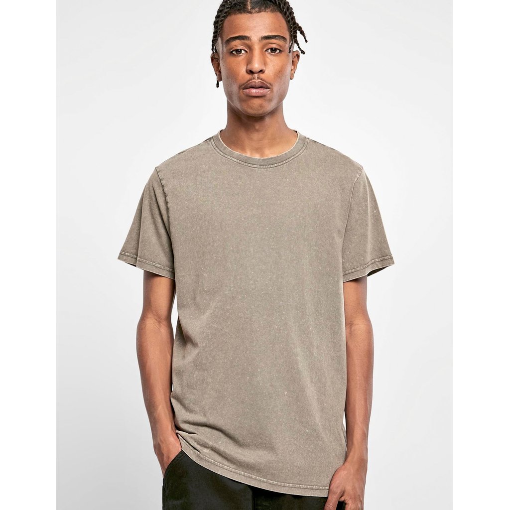 [BY190] Acid Washed Round Neck Tee [BY190]
