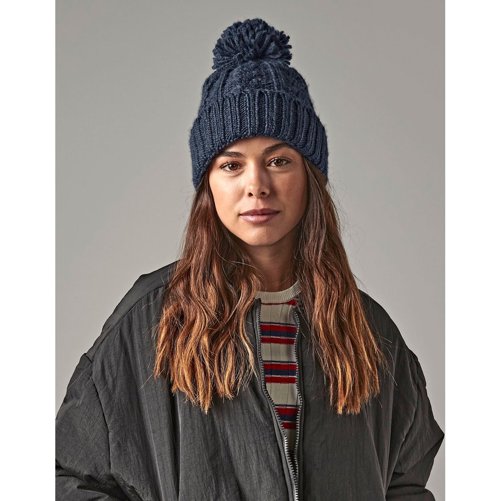 [CB480] Cable Knit Melange Beanie