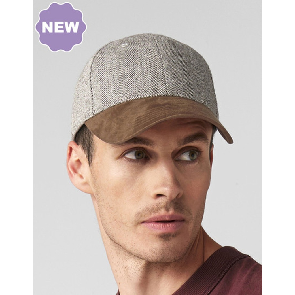 [CB627] Suede Peak Herringbone Cap