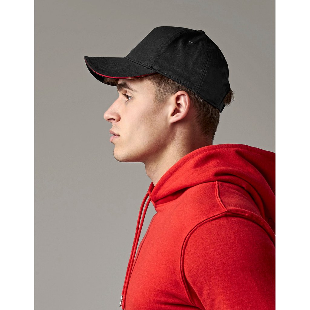 [CB825C] EarthAware® Classic Organic Cotton 5 Panel Cap - Sandwich Peak
