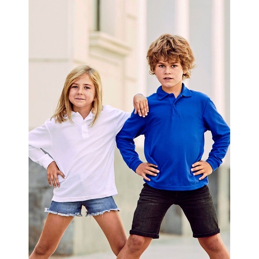[F504K] (63-201-0) Kids´ Long Sleeve 65/35 Polo [F504K]