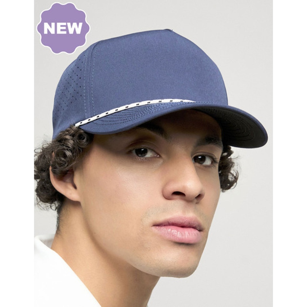 YP Classics 5-Panel Snapback Cap with Perforations and Braided Rope [FX5389BD]