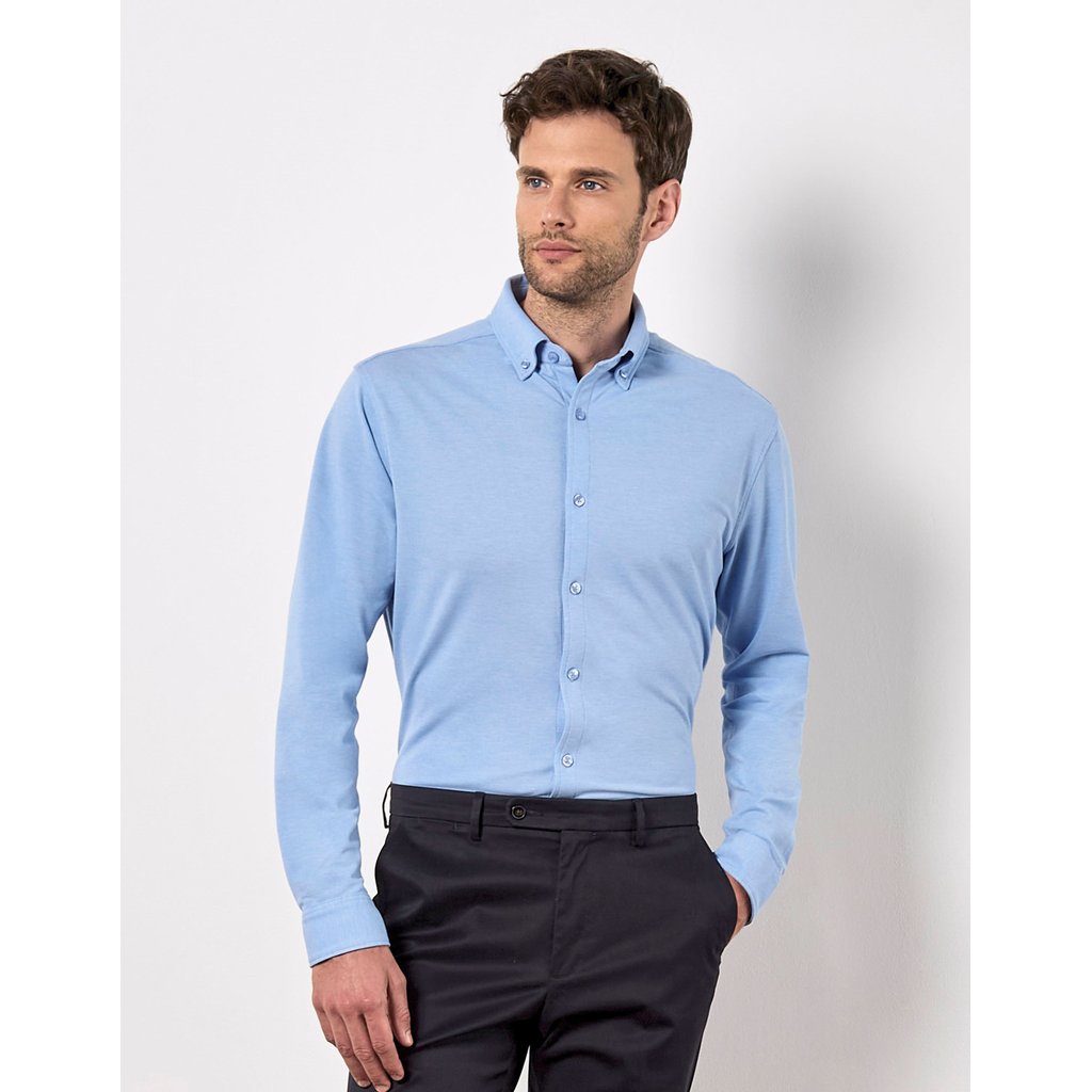 [K143] (KK143) Tailored Fit Superwash® 60º Pique Shirt Long Sleeve