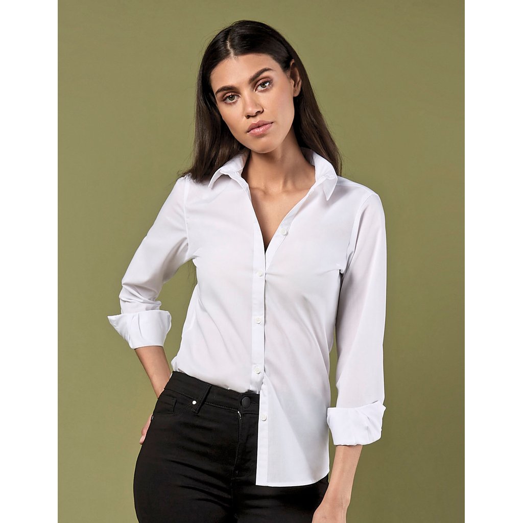 [K242] (KK242) Women´s Tailored Fit Poplin Shirt Long Sleeve