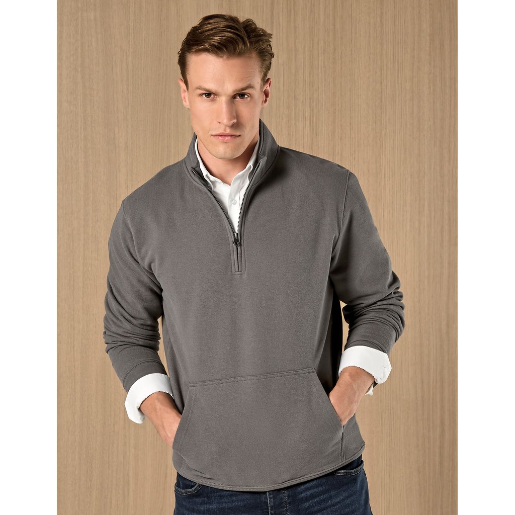 [K339] (KK339) Regular Fit 1/4 Zip Pique Sweatshirt