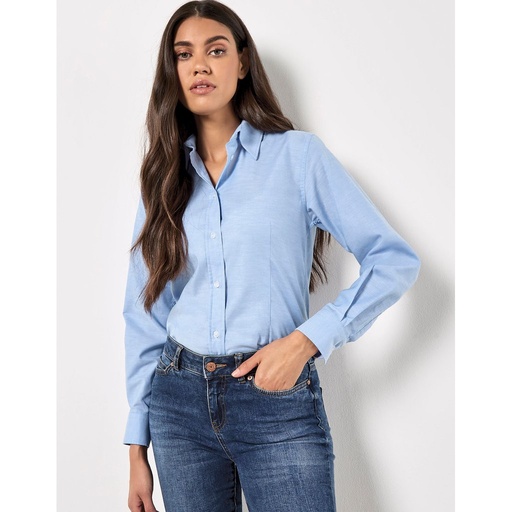 [K361] (KK361) Women´s Tailored Fit Workwear Oxford Shirt Long Sleeve [K361]