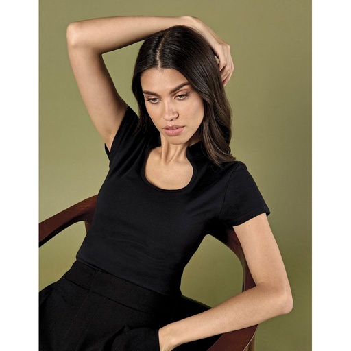 [K755] (KK755) Women´s Regular Fit Keyhole Neck Top [K755]