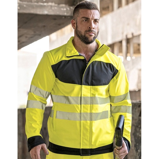 [KX1003] (EOSSJ) EOS Hi-Vis Workwear Softshell Jacket With Printing Area [KX1003]