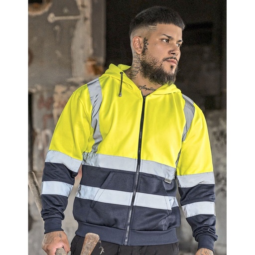 [KX422] (KXZHO) Hi-Vis Workwear Hooded Sweat-Jacket Galway [KX422]