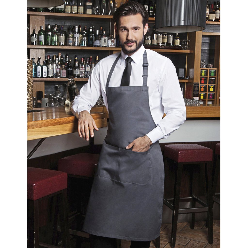 [KY044] (BLS5) Bib Apron Basic With Pocket And Buckle