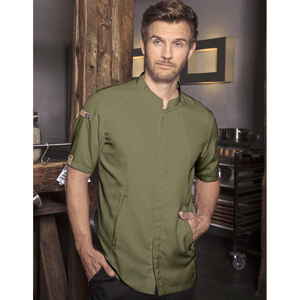 [KY052] (JM 36) Short Sleeve Chef Jacket Green-Generation [KY052]