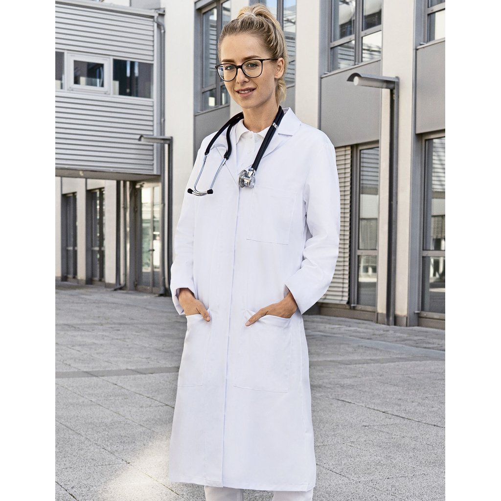 [KY163] (MF 5) Ladies Workcoat with concealed button placket
