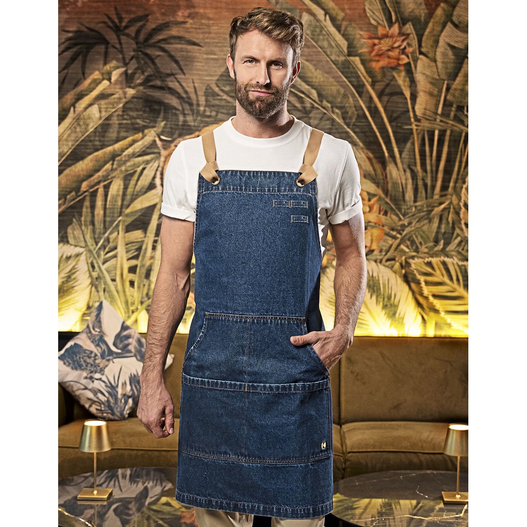 [KY166] (LS 41) Bip Apron Denim Urban-Style