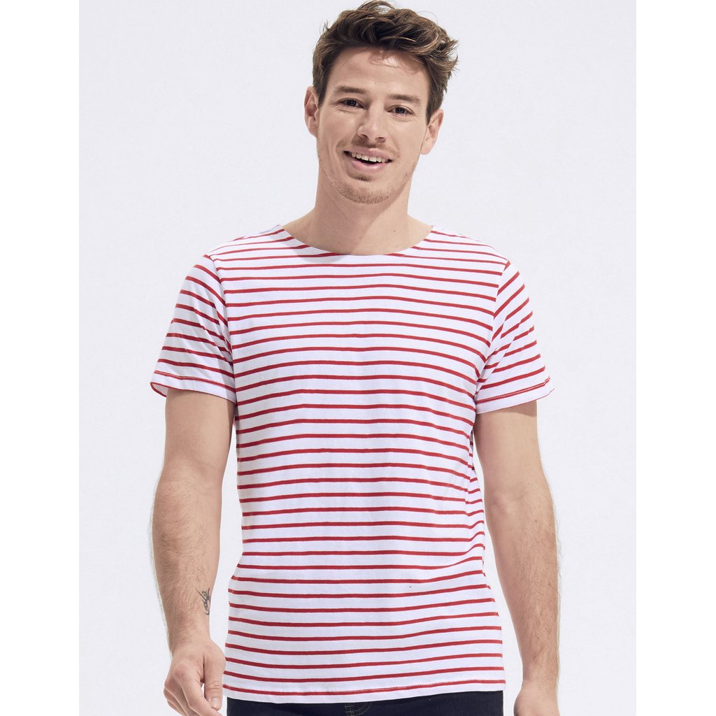 [L01398] (01398) Men´s Round Neck Striped T-Shirt Miles