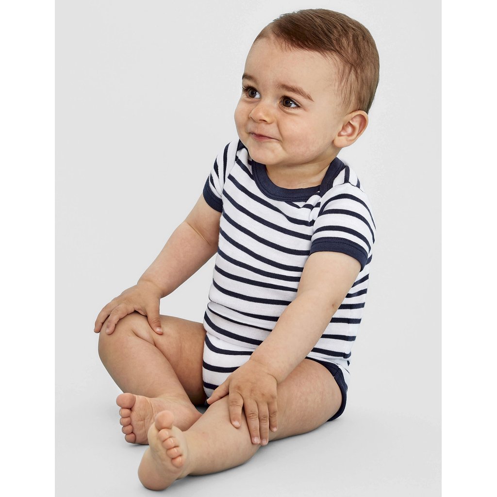 [L01401] (01401) Baby Striped Bodysuit Miles
