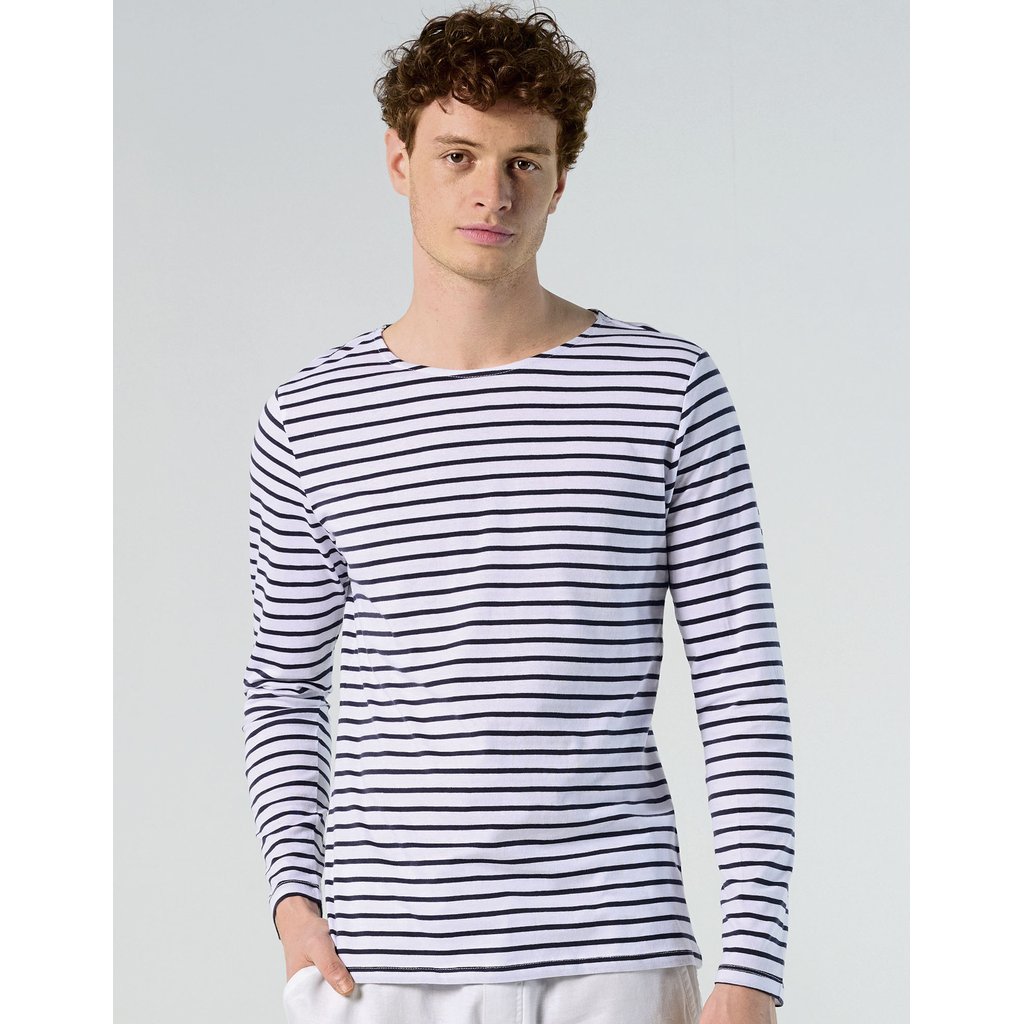 [L01402] (01402) Men´s Long Sleeve Striped T-Shirt Marine