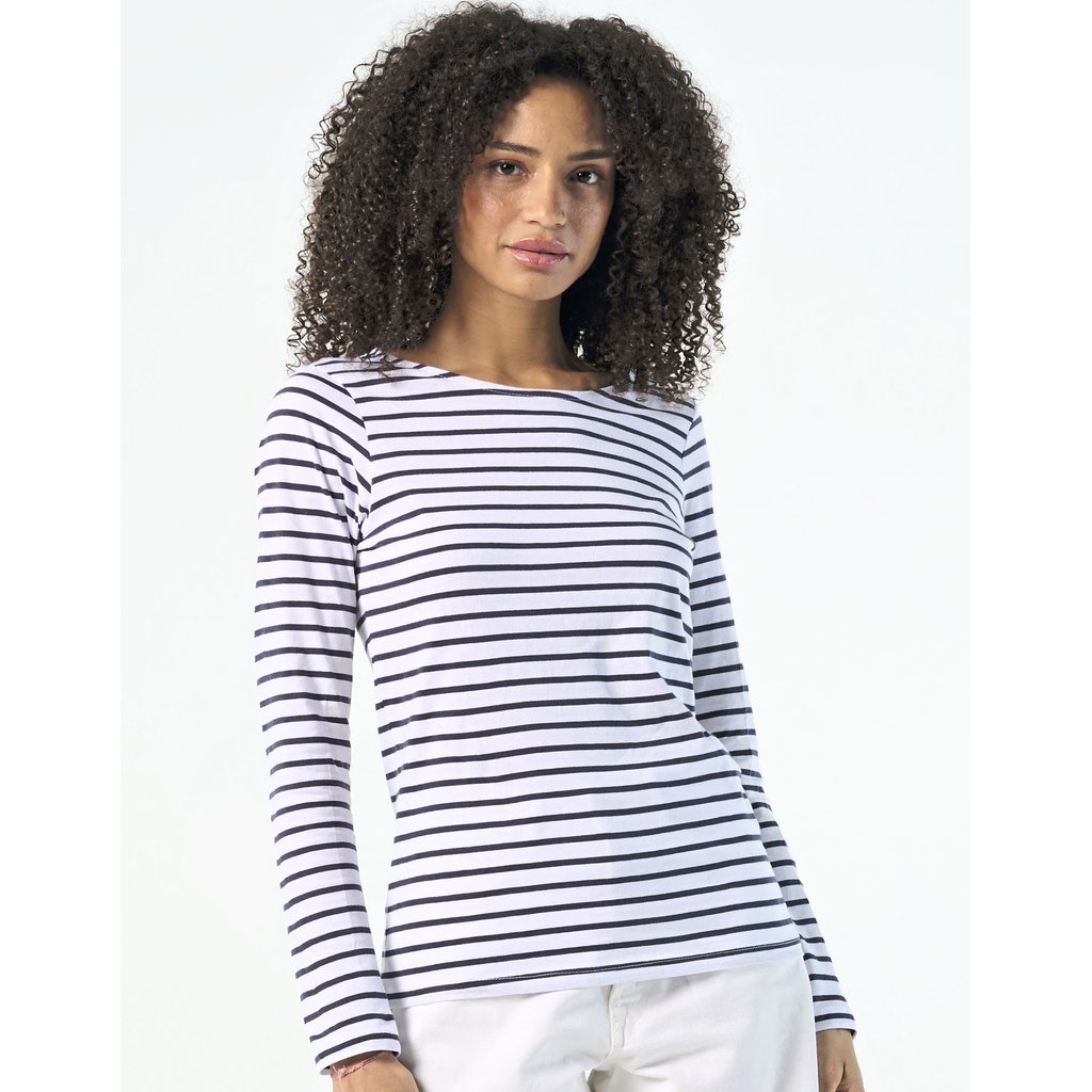 [L01403] (01403) Women´s Long Sleeve Striped T-Shirt Marine