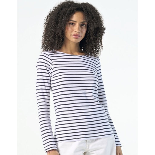 [L01403] (01403) Women´s Long Sleeve Striped T-Shirt Marine [L01403]