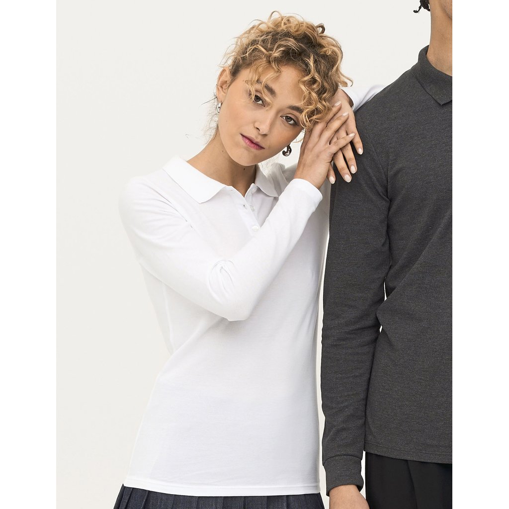 [L02083] (02083) Women´s Long-Sleeve Piqué Polo Shirt Perfect