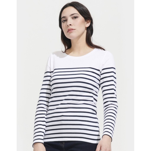 [L03100] (03100) Women´s Long Sleeve Striped T-Shirt Matelot [L03100]