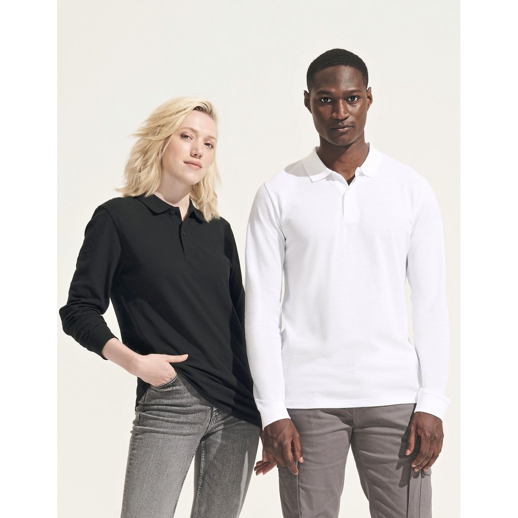 [L04241] (04241) Unisex Long Sleeve Polo Shirt Planet