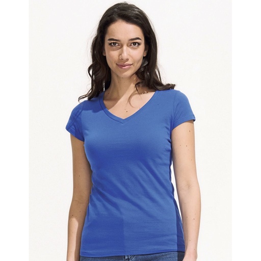 [L156] (11388) Women´s V-Neck-T-Shirt Moon [L156]