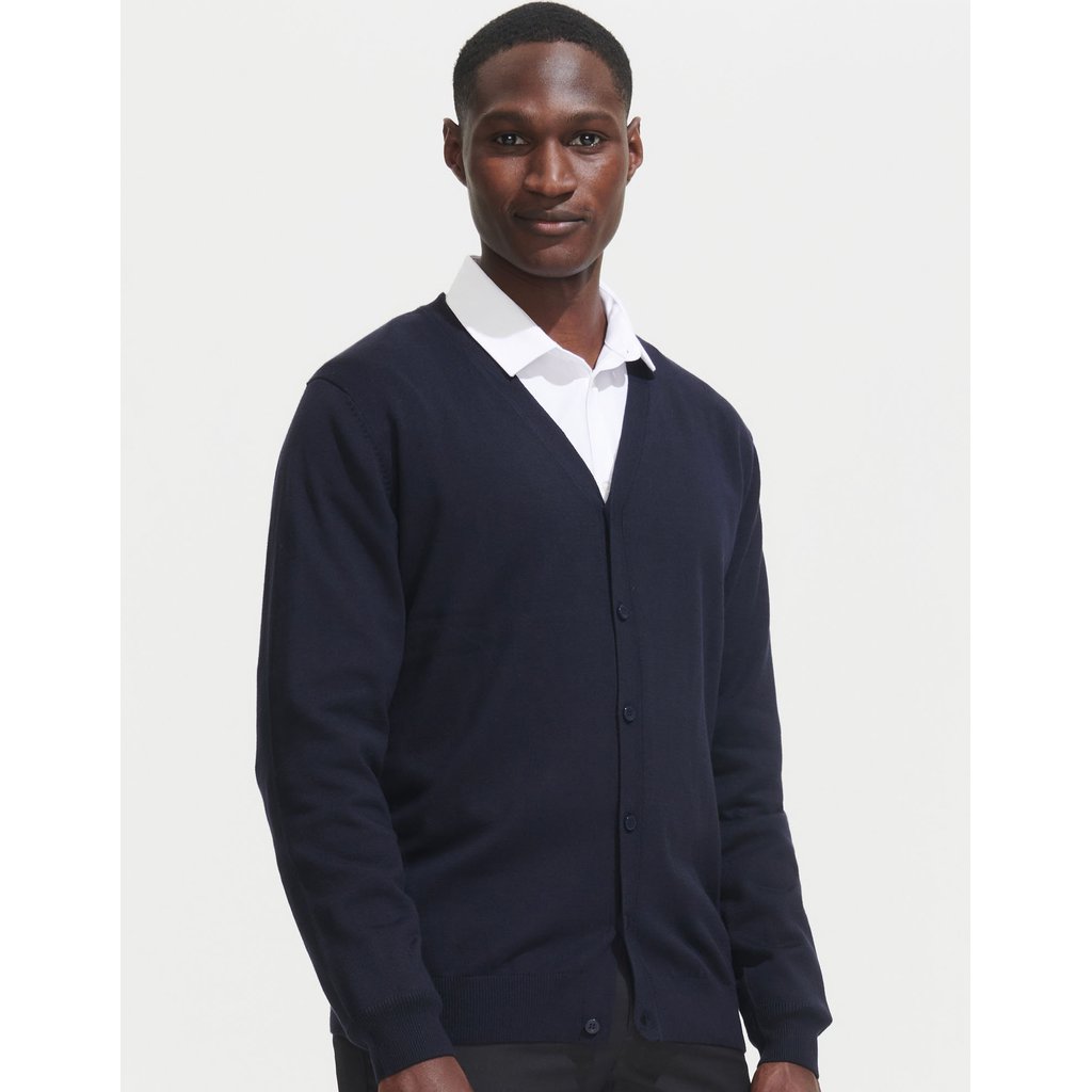 [L418] (90011) Men´s Golden V-Neck Knitted Cardigan