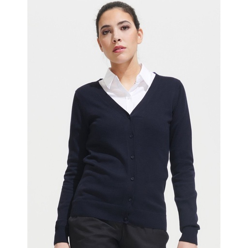[L419] (90012) Women´s Golden V-Neck Knitted Cardigan [L419]